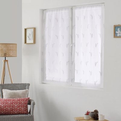 Paire de petits voilages aux broderies bicolores HOME MAISON