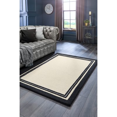 Monochrome Double Border Rug in 100% Wool SO'HOME