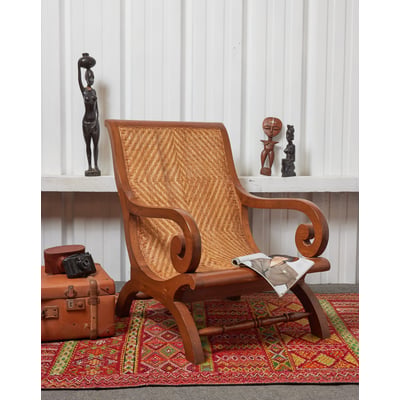 Fauteuil colonial en osier Ernest N°1092 - Bon état DEBONGOUT