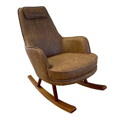 Fauteuil Rocking Chair en cuir syntétique - BOURBON MATHI DESIGN