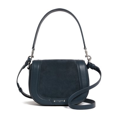Sac bandoulière moyen modèle en cuir grainé et nubuck ELLA LE TANNEUR