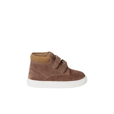 Baskets Mid scratchées cuir VERTBAUDET