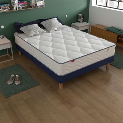 Ensemble matelas ressorts ensachés + mousse mémoire SWEETY, sommier en kit et pieds MERINOS