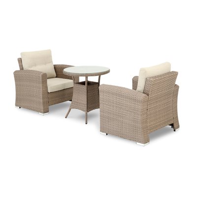 Salon de jardin 2 fauteuils et table, BOLONIA DEFORA HOME
