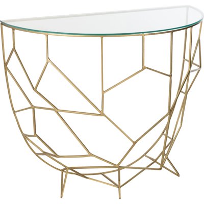 Console élégante en métal doré et verre pour entrée chic RECOLLECTION
