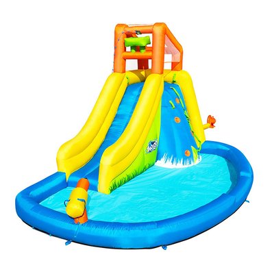 - Aire de jeux avec toboggan, pataugeoire et canon à eau BESTWAY