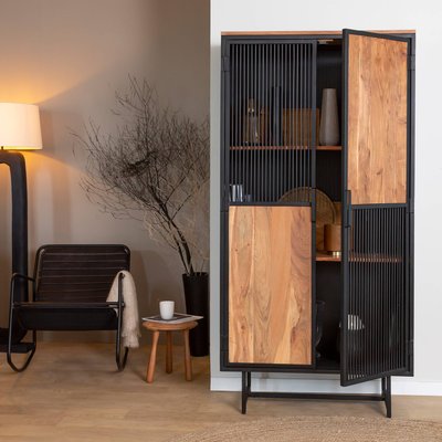 Armoire en bois d'acacia et métal  MATTIA MADE IN MEUBLES 