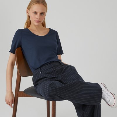 Cotton Scoop Neck T-Shirt with Short Sleeves LA REDOUTE COLLECTIONS