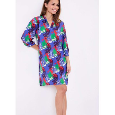 Robe imprimée ample fluide manches 3/4 OLYMPE PRINCESSE NOMADE