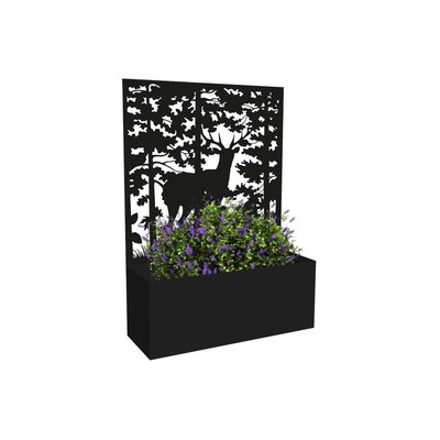 Jardinière en fer avec treillis Motif cerf JARDINDECO