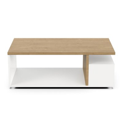 Table basse 3 niches décor chêne et blanc mat L91,8 cm - ACCESS CALICOSY