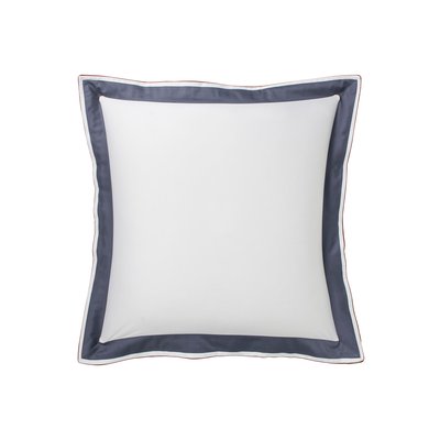 Taie d'oreiller tricolore en satin de coton avec bande appliquée, MARCEAU ALEXANDRE TURPAULT