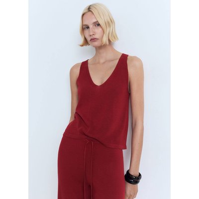 Top en maille col V MANGO