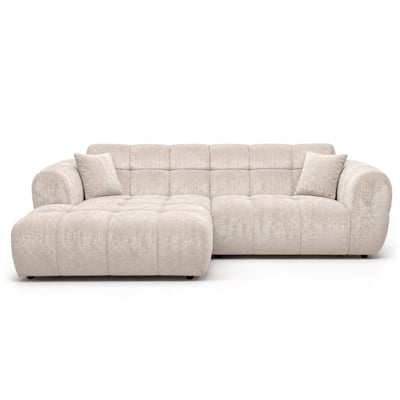 Canapé d'angle gauche en tissu texturé, MINI RAY BEST MOBILIER