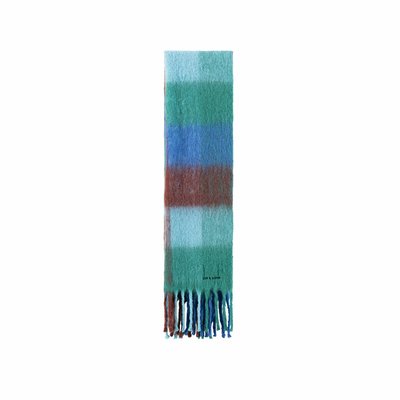 Elton checked fringed scarf LEON & HARPER
