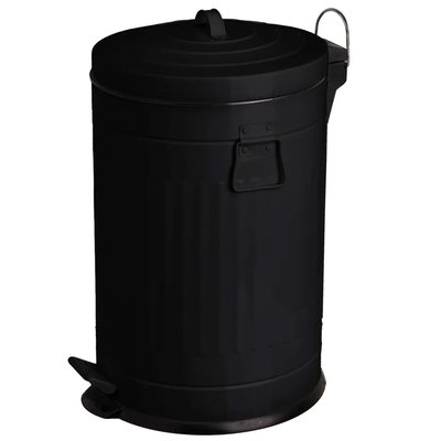 Poubelle de cuisine rétro en métal noir 20L WADIGA