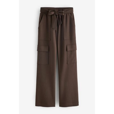 Pantalon cargo large soyeux avec ceinture NEXT