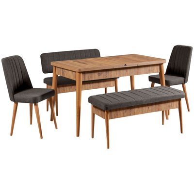 Ensemble repas table chaises et banc Vina HANAH HOME