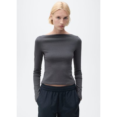 T-shirt col bateau coton MANGO
