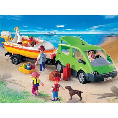 City Life - Voiture familiale avec remorque porte-bateaux PLAYMOBIL