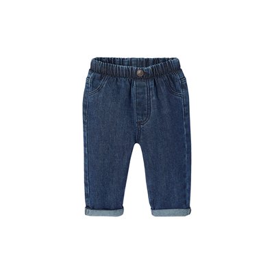 Jean denim Basics avec taille élastiquée et poches VERTBAUDET