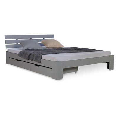 Lit blanc mi-haut avec matelas sommier à lattes HOMESTYLE4U