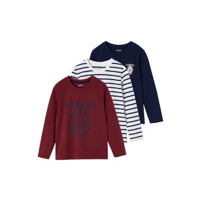 Lot de 3 T-shirts manches longues VERTBAUDET