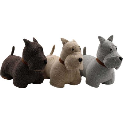 Bloc-porte en tissu Scottish terrier 22  x 13 x 22 cm (Lot de 3) Marron JARDINDECO