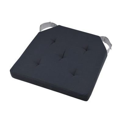 Lot de 4 galettes de chaise Duo velcro 38x38 Anthracite souris DECORATIE