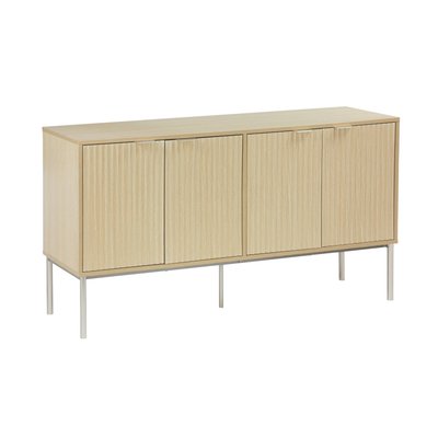 Buffet effet bois rainuré et métal 4 portes 140cm RICHMOND SWEEEK