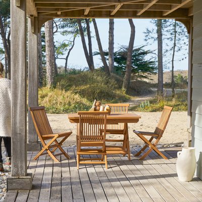 Ensemble de jardin en acacia massif 4 chaises CAPRI TIKAMOON