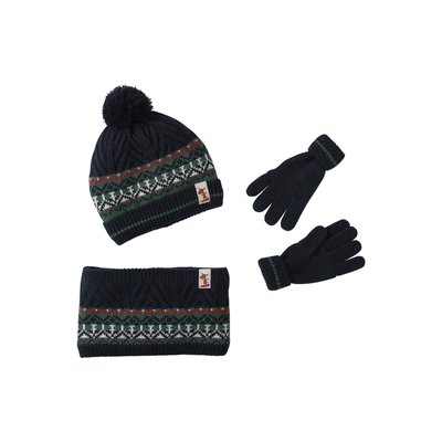 Coffret Noël Garçon bonnet + snood + gants VERTBAUDET