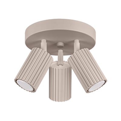 Plafonnier Aluminium Taupe GU10 3 Karbon EDEN