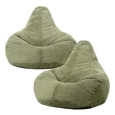 Lot de 2 poufs inclinables velours côtelé Oeko-Tex® - DALTON ICON