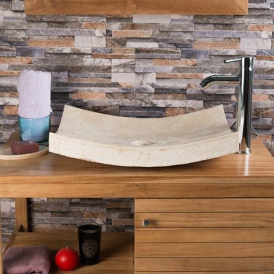 Vasque en pierre marbre rectangle poser 50cm GÈNES WANDA COLLECTION