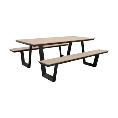 Table de pique-nique en aluminium et polywood CEMONJARDIN