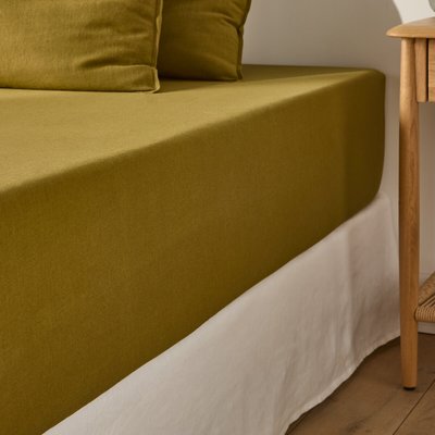 Hoeslaken in katoen/gewassen linnen, omslag 30 cm, Marnie LA REDOUTE INTERIEURS