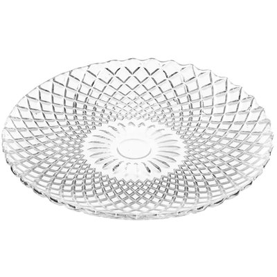 Assiette à dessert transparente verre à motifs harlequin 15x15x1cm WADIGA