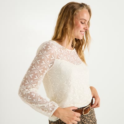 Blouse maille brodée GRAIN DE MALICE