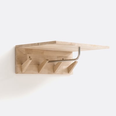 Slofia Light Oak Coat Rack & Shelf with 4 Hooks LA REDOUTE INTERIEURS