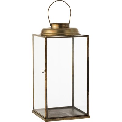 lanterne carrée basse style antique en métal bronze pour bougie RECOLLECTION