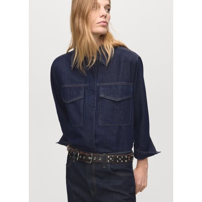 Chemise jean poches à rabat MANGO