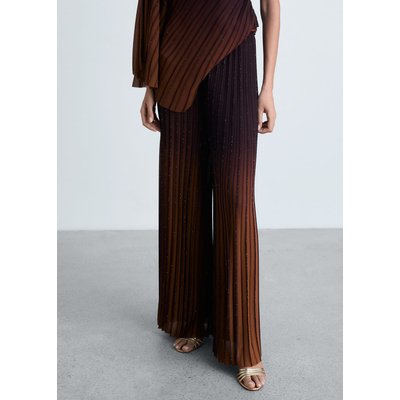 Pantalon plissé finition brillante MANGO