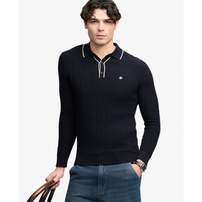 Polo Tricoté Manches Longues Coupe Décontractée SUPERDRY