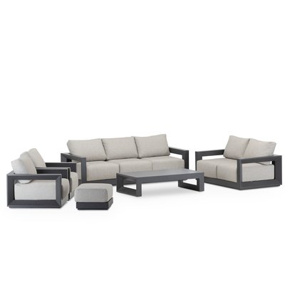 Salon de jardin 7 places, pouf, SAN FRANCISCO DEFORA HOME