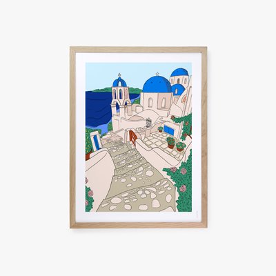 Santorini, affiche seule 50x70cm COTTON BIRD