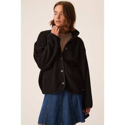 Veste en maille bouclette, col montant, ZLAVINA DES PETITS HAUTS