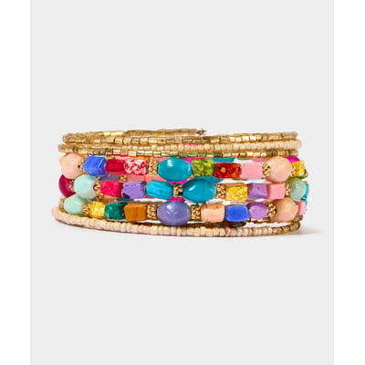 Bracelet Manchette Spirale Perles Colorées JOE BROWNS