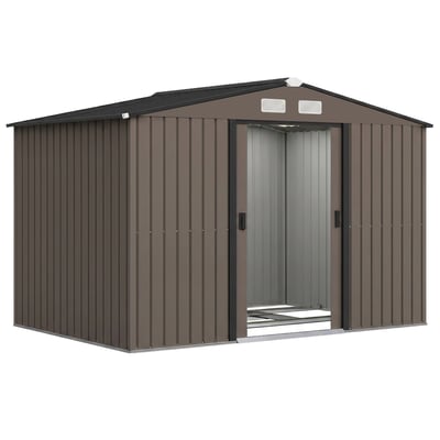 Abri de jardin Acier galvanisé Marron OUTSUNNY