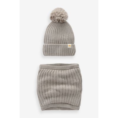 Chapeau à pompon et snood en tricot NEXT
